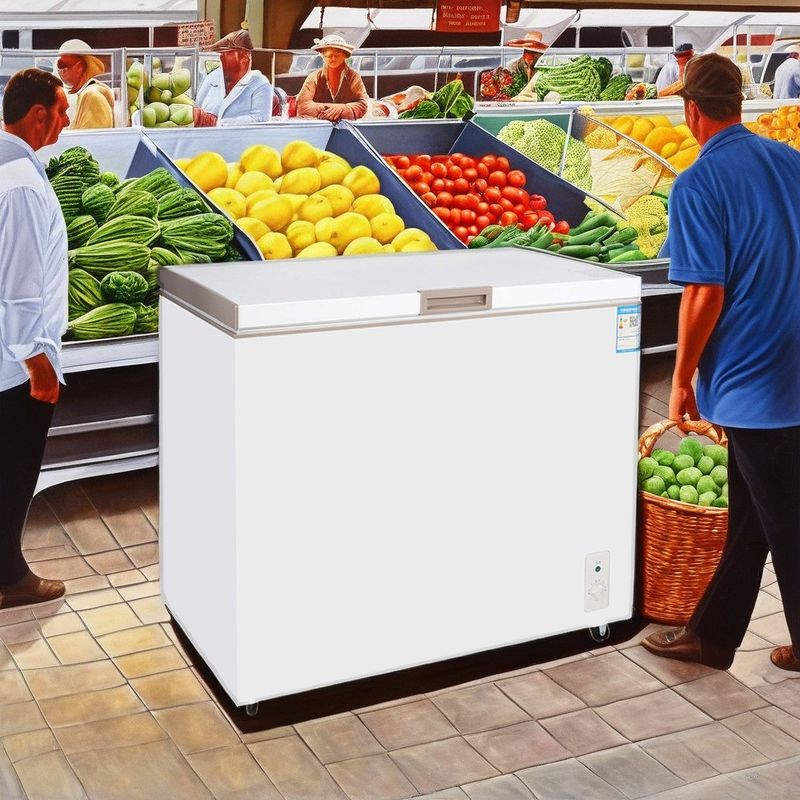 Commercial Deep Freezer with Durable Insulation and LED Lighting for Ice Cream Cooling in Supermarkets & Stores