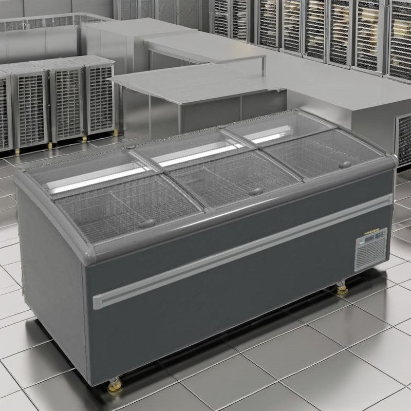 Commercial Single-Temperature Supermarket Island Freezer Supermarket Use Refrigeration Equipment Ice Cream Display Chiller Type