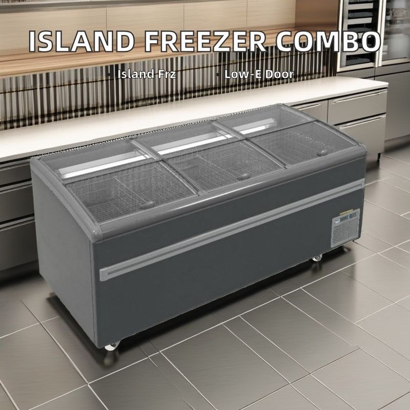 Commercial Single-Temperature Supermarket Island Freezer Supermarket Use Refrigeration Equipment Ice Cream Display Chiller Type