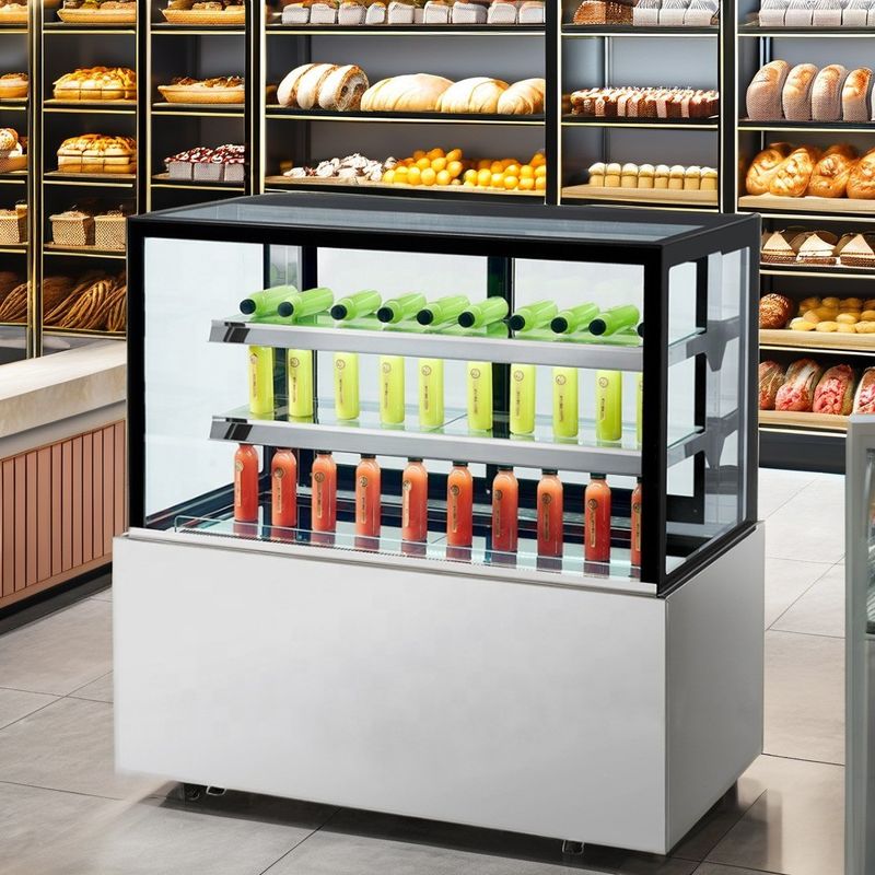 Commercial Bakery Cooler Open Glass Door LED Light Supermarket Store Use Factory Price Cake Display Fridge Cool Climate Type