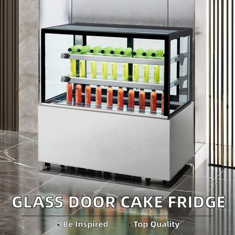 Commercial Bakery Cooler Open Glass Door LED Light Supermarket Store Use Factory Price Cake Display Fridge Cool Climate Type