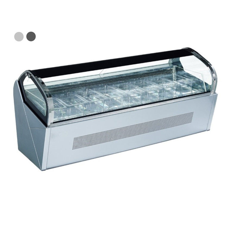 Energy-Saving Ice Cream Display Case | Frost-Free & Hygienic | Glass Door Freezer for Ice Cream Parlor/Restaurant