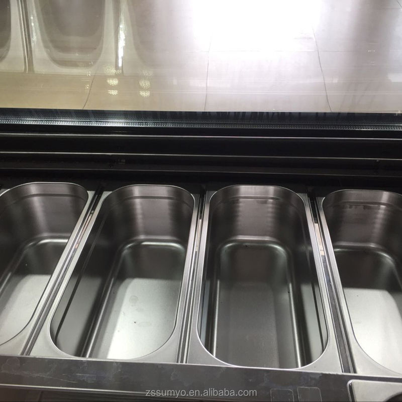 Energy-Saving Ice Cream Display Case | Frost-Free & Hygienic | Glass Door Freezer for Ice Cream Parlor/Restaurant
