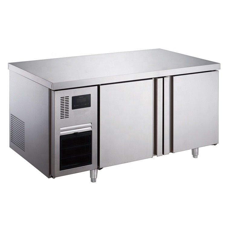 2-Door Commercial Kitchen Stainless Steel under Counter Freezer Portable Installation Refrigerated Workbench Type Ice Machine