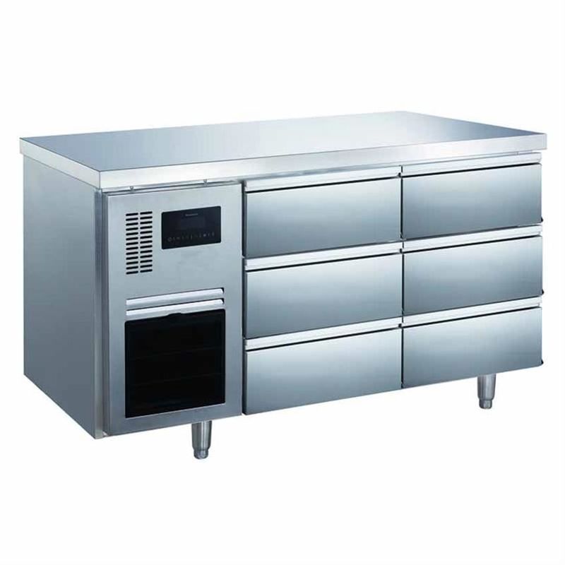 2025 New 6-Door Stainless Steel Kitchen Workbench Durable Easy to Clean with LED Lighting Digital Temperature Control Air Cooler