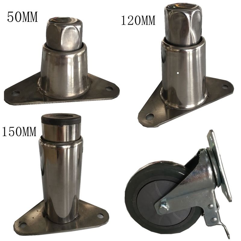 Commercial Kitchen Counter Workbench Double-Door Bullet Foot Storage Chiller Stainless Steel Single-Temperature Fan Refrigerator