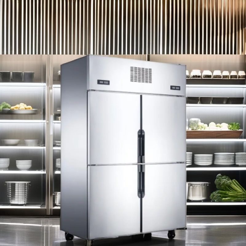 Double-Temperature 4-Door Upright Kitchen Freezer Chiller Cool Climate Deep Freezer with Display Function Refrigerator Cooler