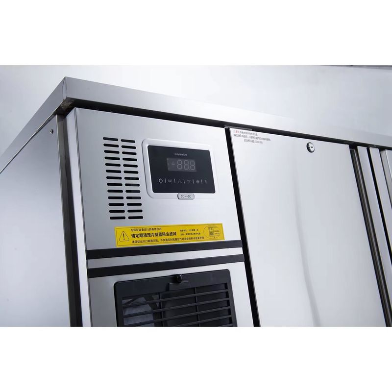 China Manufacturer's Single-Temperature Stainless Steel Kitchen Commercial Refrigerator Freezer Air Cooling Mode Counter Style