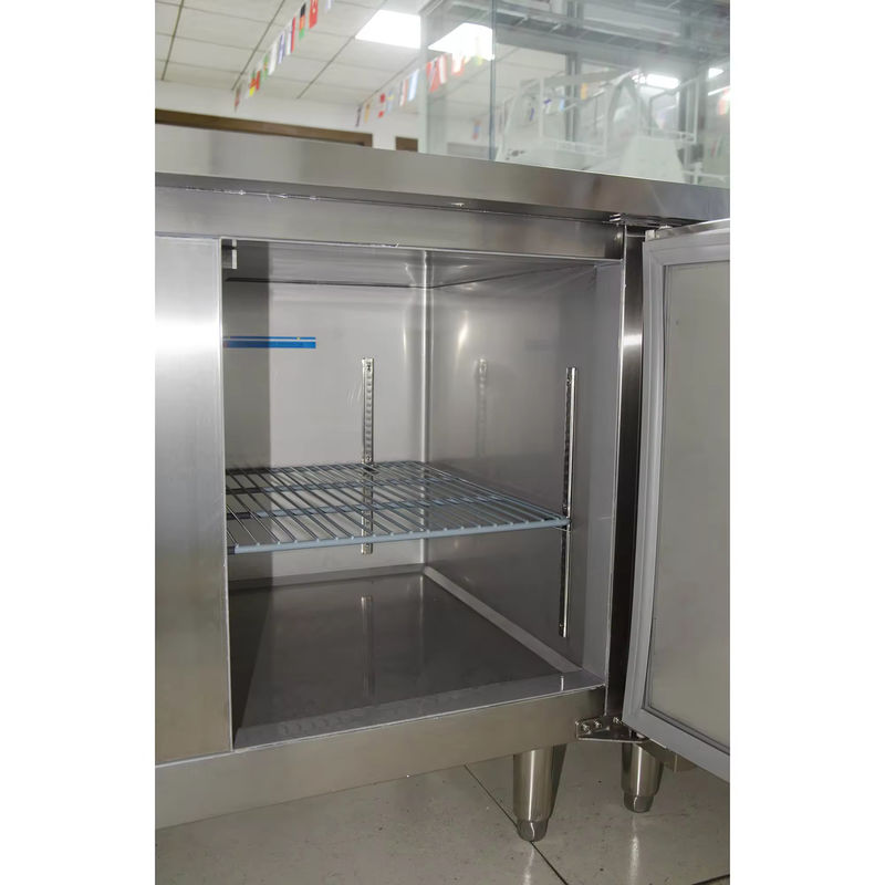 China Manufacturer's Single-Temperature Stainless Steel Kitchen Commercial Refrigerator Freezer Air Cooling Mode Counter Style