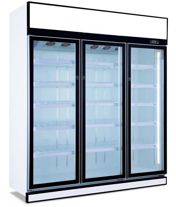 Freezer Vertical Transparent Glass Door 3 Doors Cheap Commercial Display Refrigerator Deep Fridge