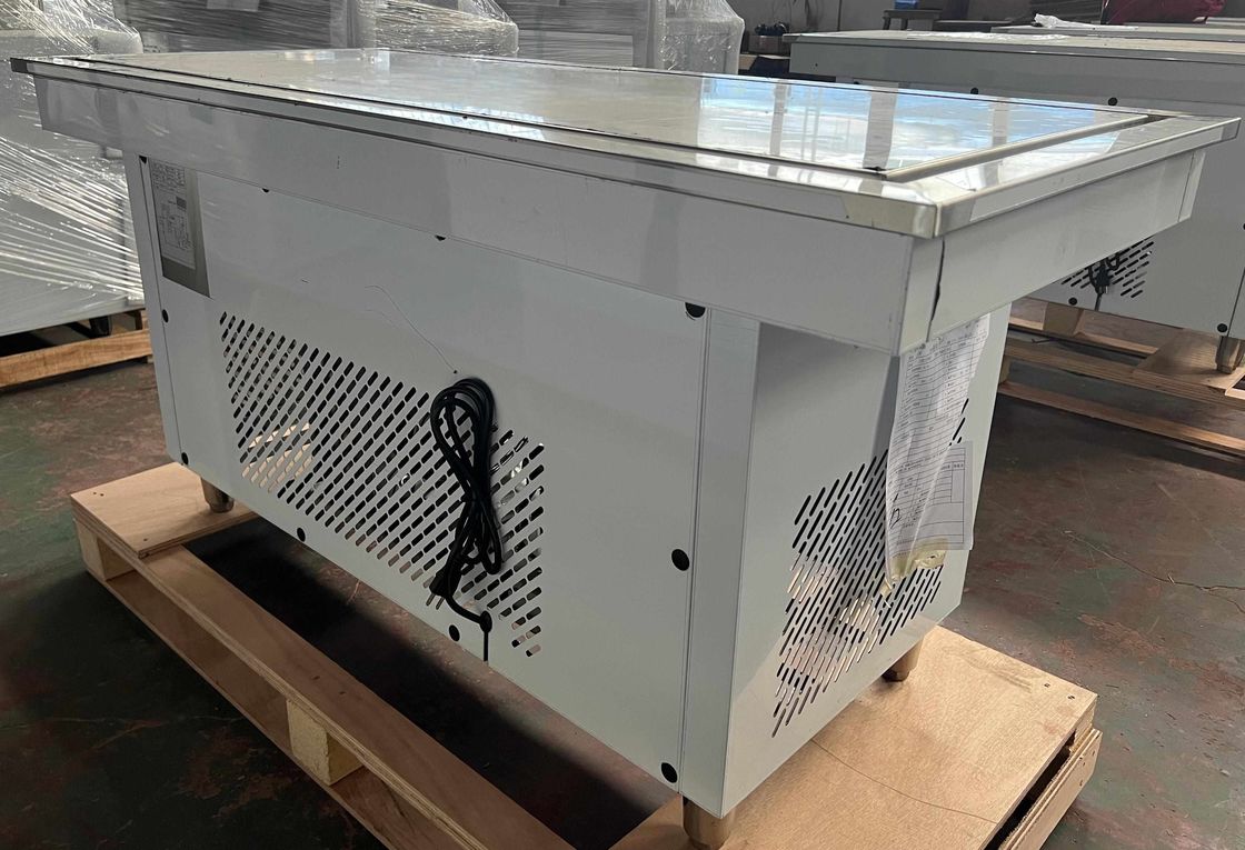 Stainless Steel Exterior Hotel Buffet Built-In Cold Plate Freezer Fresh Food Display Table Commercial Refrigeration Equipment
