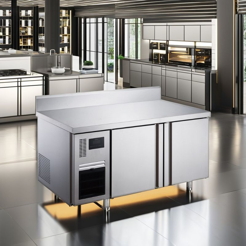 220V LED Freezer Refrigerator Air Cooling Open Door Design Single-Temperature Kitchen Storage for Drinks Wine Restaurant Use