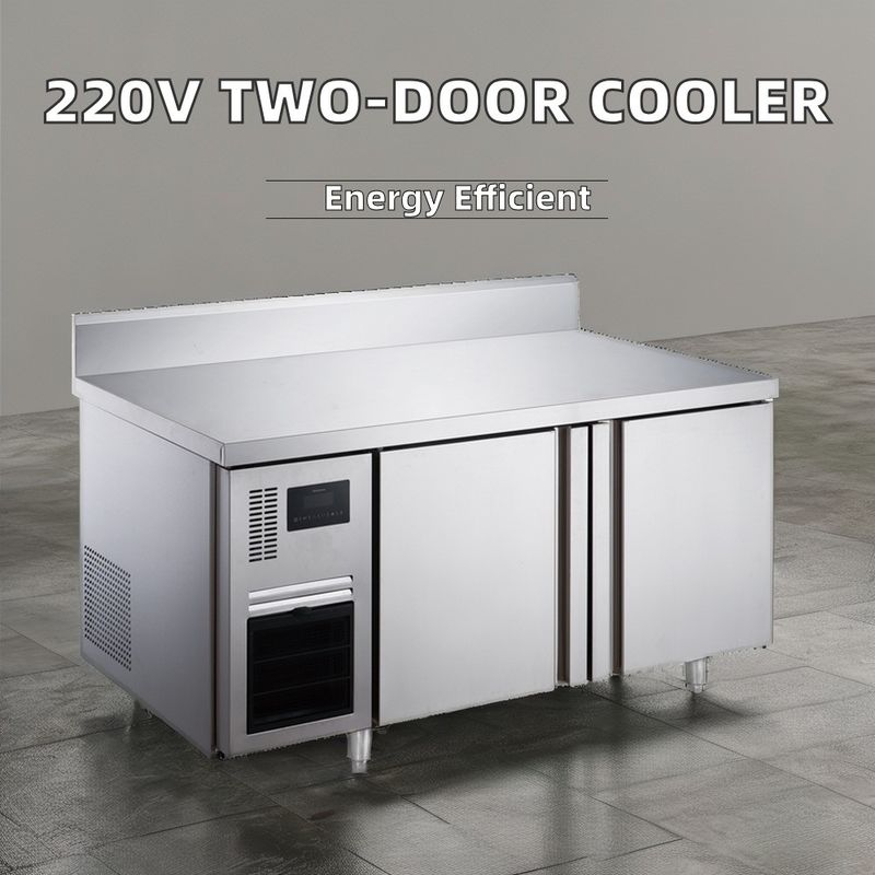 220V LED Freezer Refrigerator Air Cooling Open Door Design Single-Temperature Kitchen Storage for Drinks Wine Restaurant Use