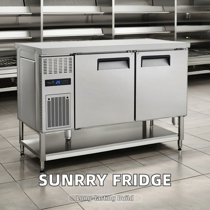 Commercial Air-Cooled Counter Refrigerator with Compressor Worktable for Kitchen Ice Cream Worekbench