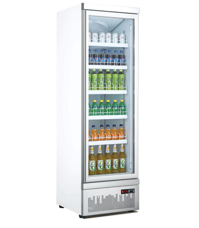 Commercial Upright Drink Glass Door Freezer Fan Cooling  Display Beverage Cola Cooler Refrigerator for Supermarket