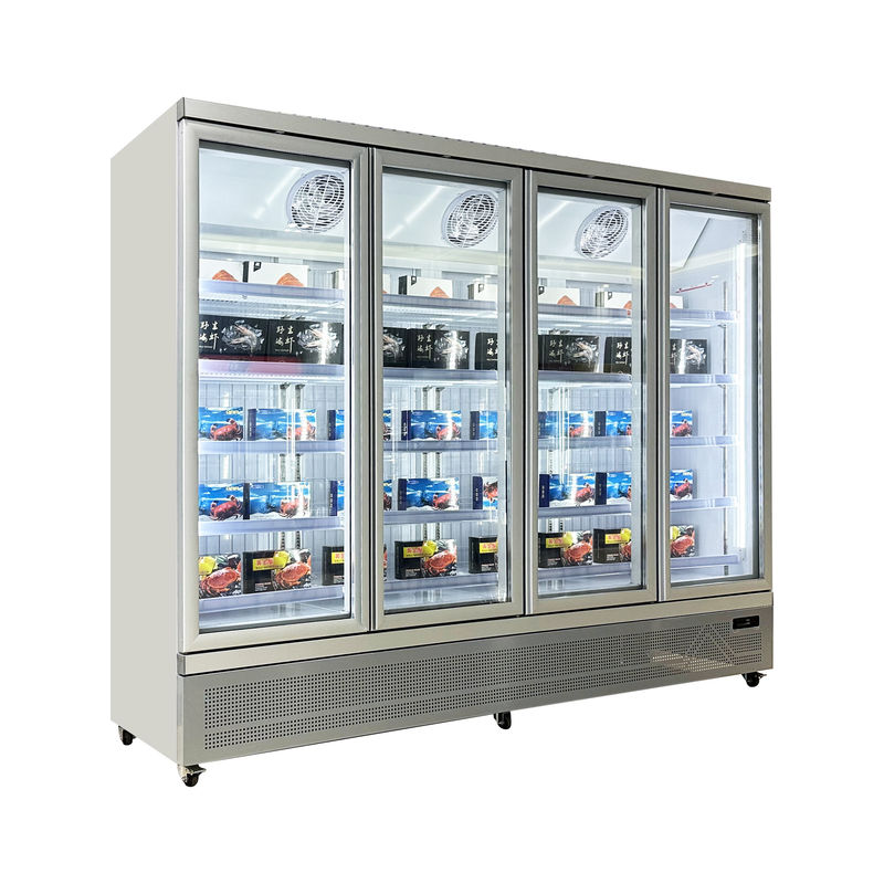 Supermarket 2077L Beverage Showcase Cooler Single-Temperature Refrigeration Equipment Glass Door Cooling Display Equipment