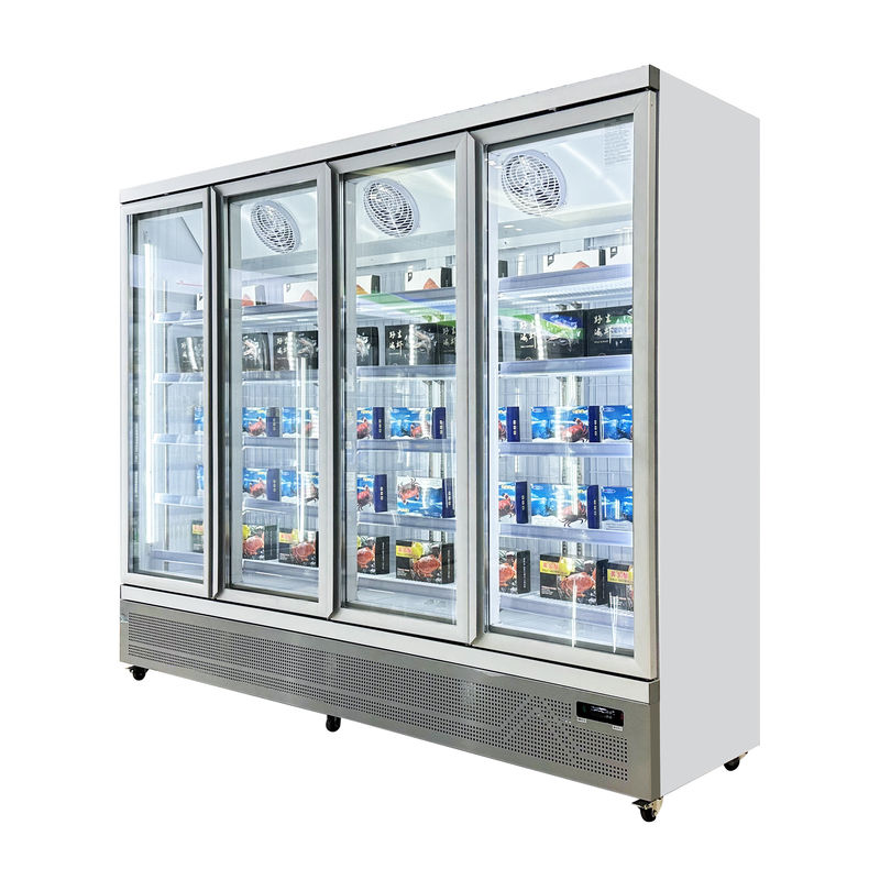 Supermarket 2077L Beverage Showcase Cooler Single-Temperature Refrigeration Equipment Glass Door Cooling Display Equipment