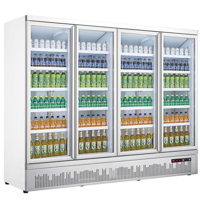Supermarket 2077L Beverage Showcase Cooler Single-Temperature Refrigeration Equipment Glass Door Cooling Display Equipment