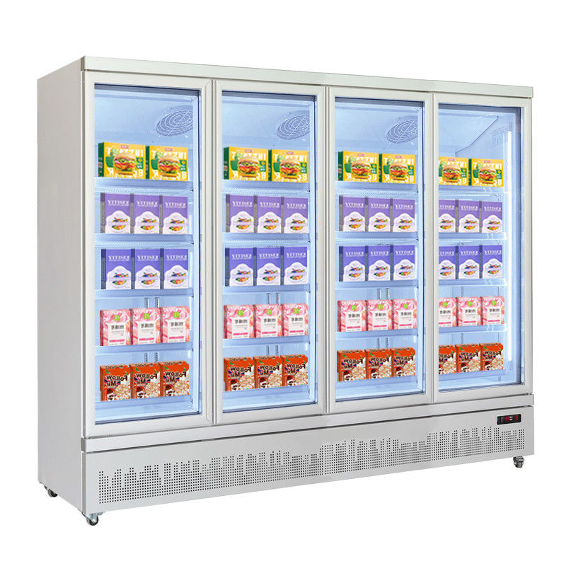 Supermarket 2077L Beverage Showcase Cooler Single-Temperature Refrigeration Equipment Glass Door Cooling Display Equipment