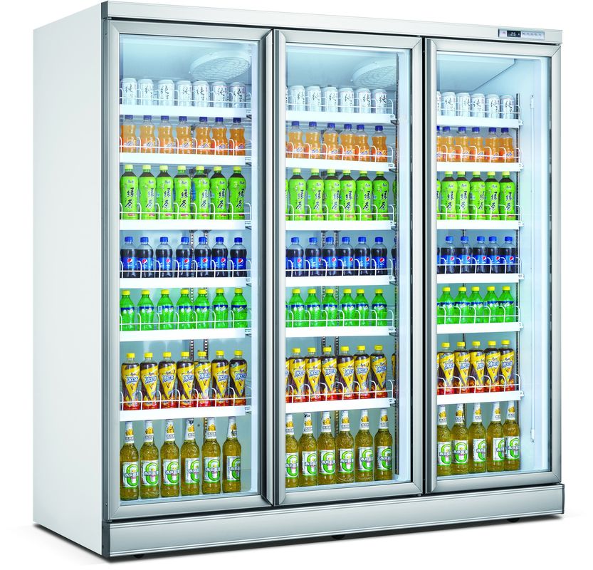 Factory Price Commercial 3 Door Chiller for Supermarket Glass Door Fridge Beverages Display Cooler