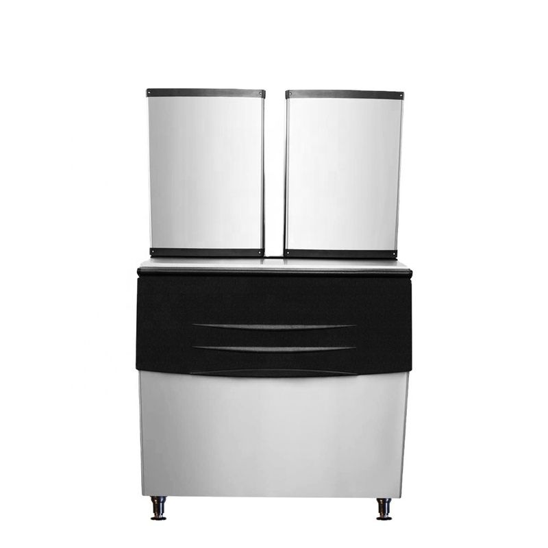 Commercial Single-Temperature Ice Machine 220V Refrigerator LED Light Fan Cooling Bar Drink Single-Type Ice Cube Make