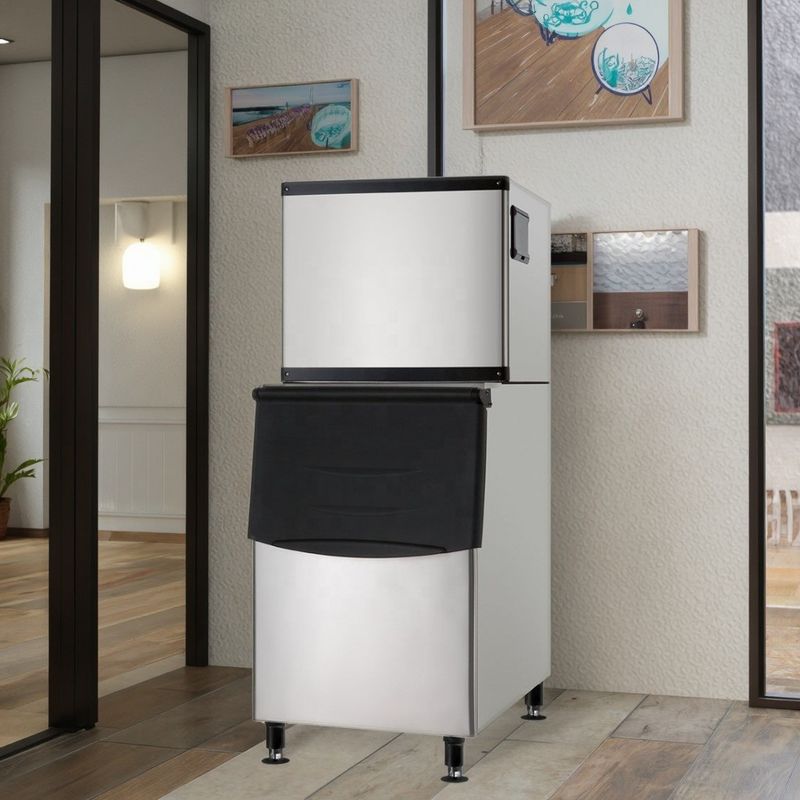 2025 Commercial High-Capacity Glass Door Ice Maker Hot Sale Restaurant Grade Machine with Fan Cooling