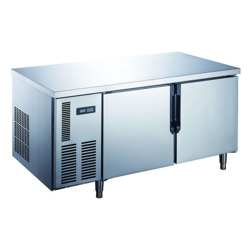 2022 Stainless Steel 2 Doors with Recessed Handle Undercounter Work Bench Table Top Fridge