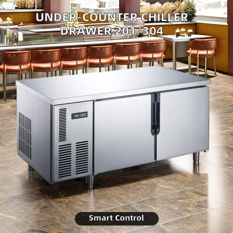 Commercial Tabletop Under Counter Refrigerator 201/304 Chiller Drawer Single-Temperature Open Door Type Open Table Freezer