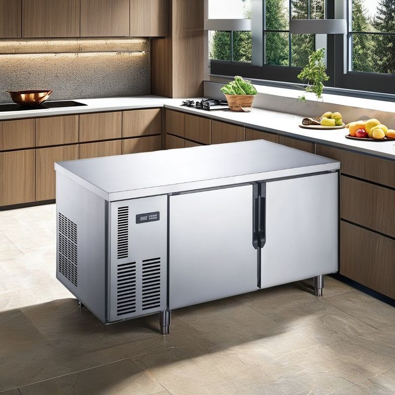 Commercial Tabletop Counter Refrigerator 201/304 Chiller Drawer Glass Door Salad Application Cooling Type Cooler Table Freezer