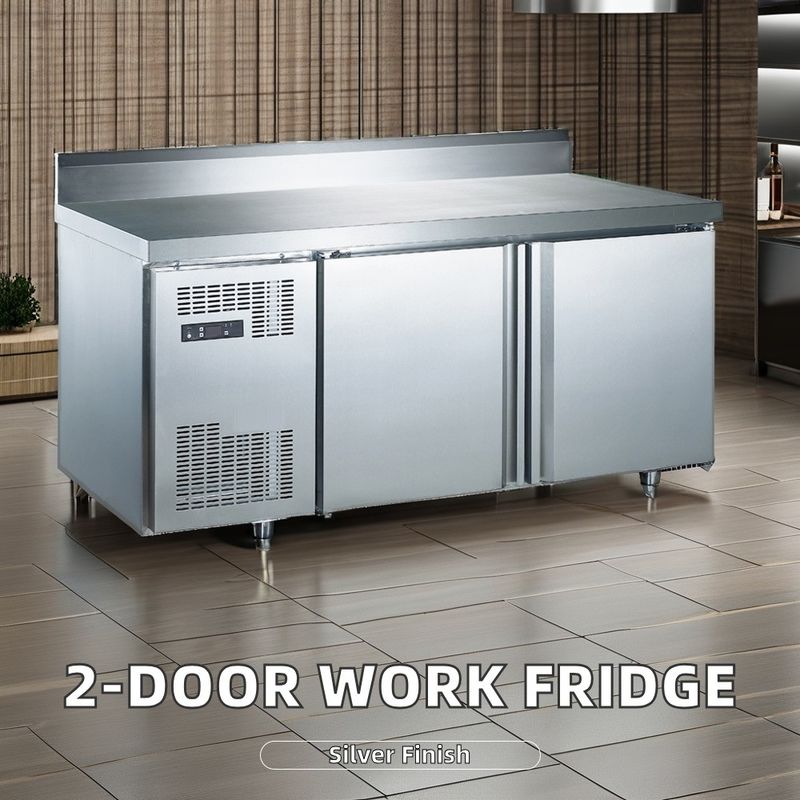 Two Door High Quality Industrial Table Refrigerator Commercial Upright Freezer with LED Light Workbench Kitchen Restaurant Use