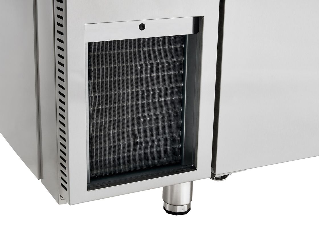 Commercial Stainless Steel Counter Fridge LED Light Digital Temperature Air-Cooled Workbench Freezer Refrigerator Worktop