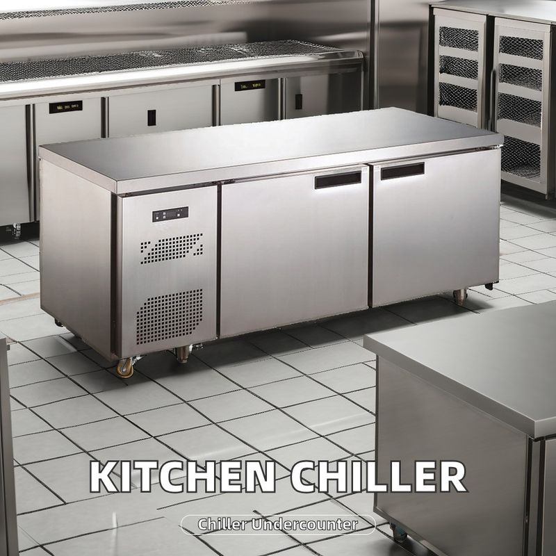 Commercial Kitchen Undercounter Refrigerator Single-Temperature Air Cooler ETL Certified for Display in a Working Bench