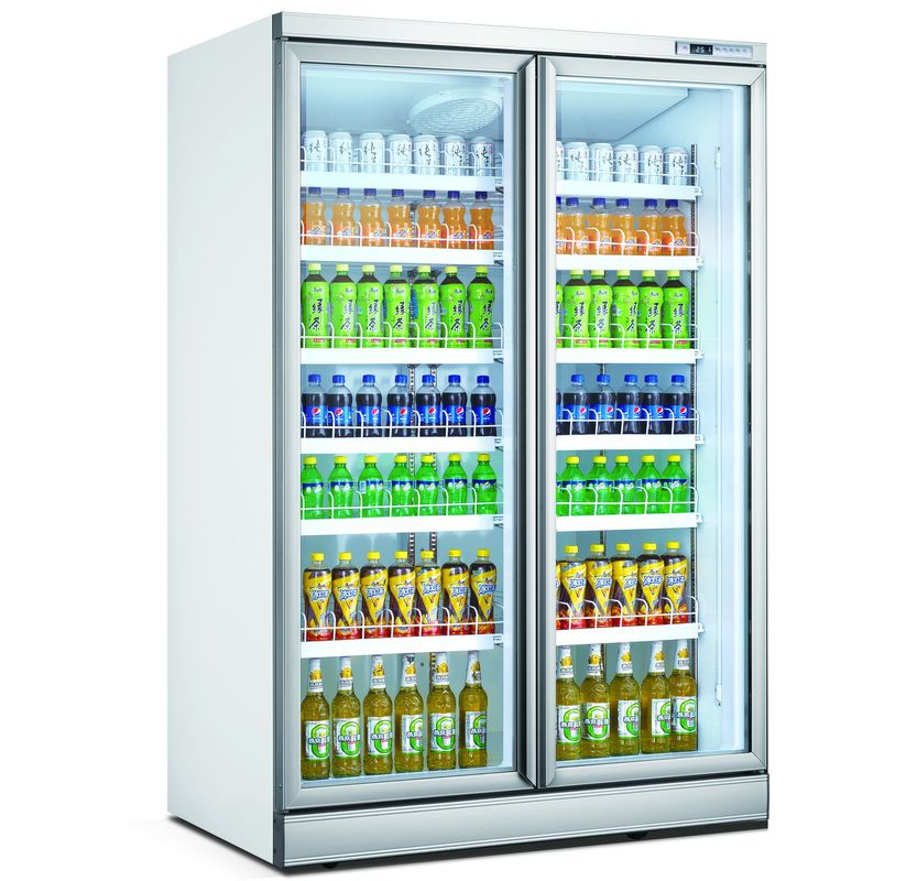 Commercial Supermarket LED Light Upright Display Cooler 220V Single-Temperature Fan Cooling for Cold Drinks Chill Climate Type