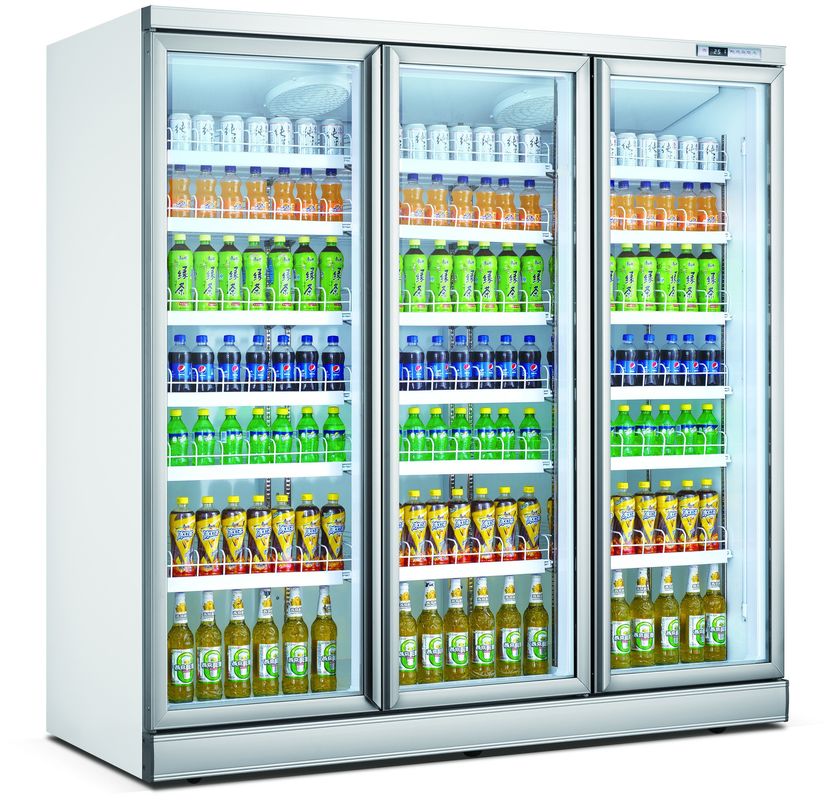 Commercial Supermarket LED Light Upright Display Cooler 220V Single-Temperature Fan Cooling for Cold Drinks Chill Climate Type