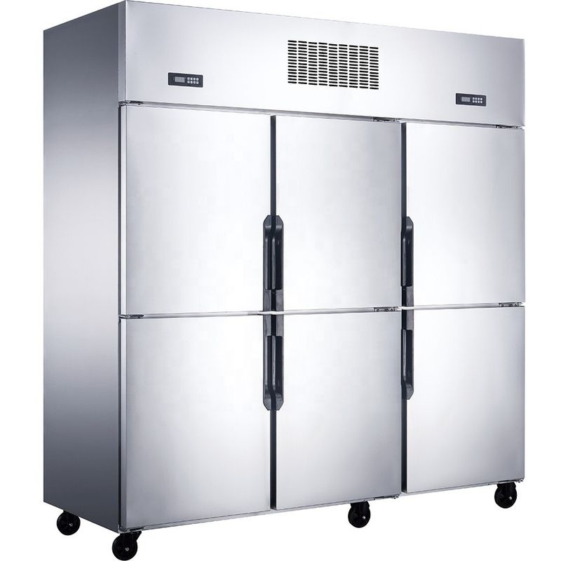 Automatic Defrost Deep Freezer Commercial Refrigerator 2 Doors Stainless Steel Upright Refrigerator For Hotel