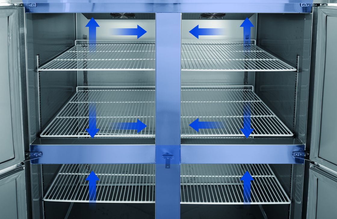 Automatic Defrost Deep Freezer Commercial Refrigerator 2 Doors Stainless Steel Upright Refrigerator For Hotel