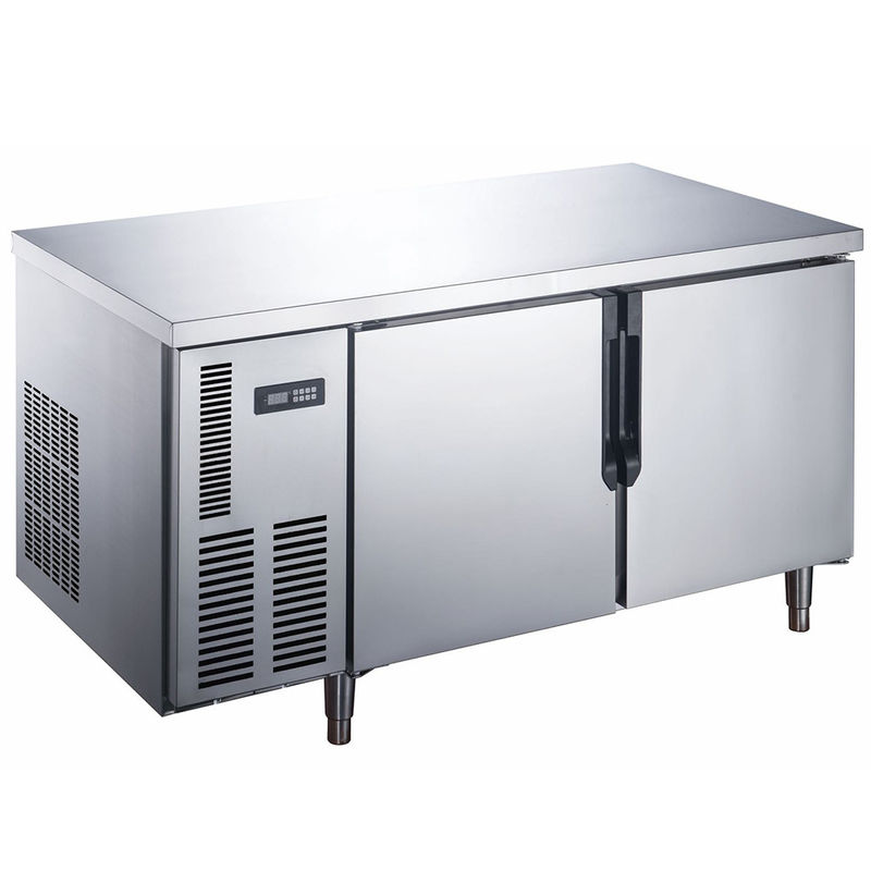 Commercial Kitchen Stainless Steel Table Top Freezer Refrigerator 2-Door Trayunder Counter Refrigerator Freezer