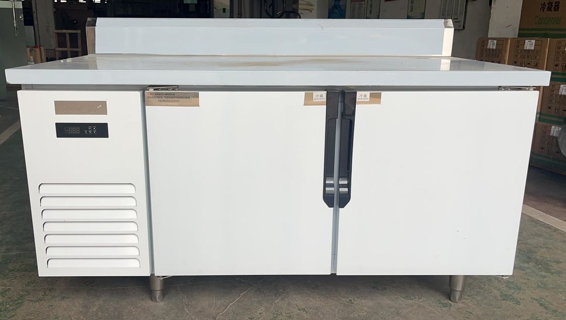 Commercial Kitchen Stainless Steel Table Top Freezer Refrigerator 2-Door Trayunder Counter Refrigerator Freezer