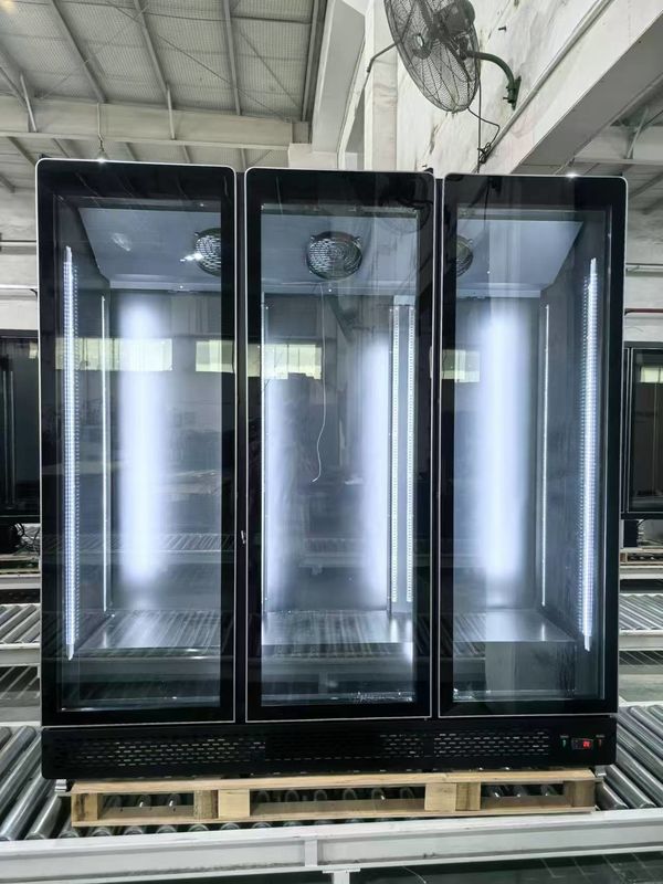 Supermarket Retail Store Use Commercial Upright Display Refrigerator Single-Temperature Glass Door Vertical Beverage Cooler LED