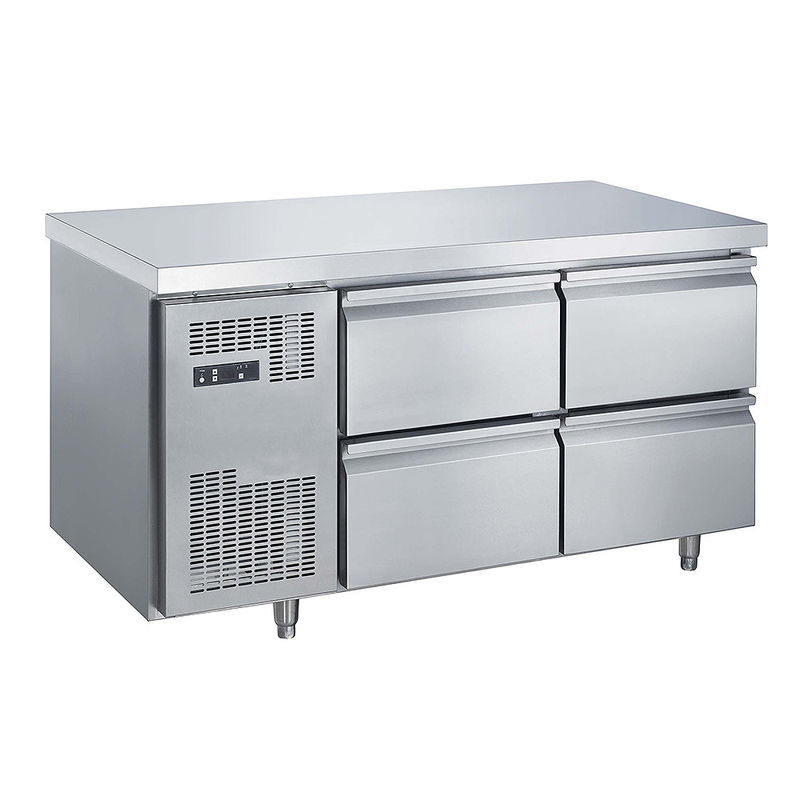 Commercial Stainless Steel Exterior Kitchen 4 Drawers Under-counter Refrigerator Upright Workbench Freezer/chiller Hot Sell
