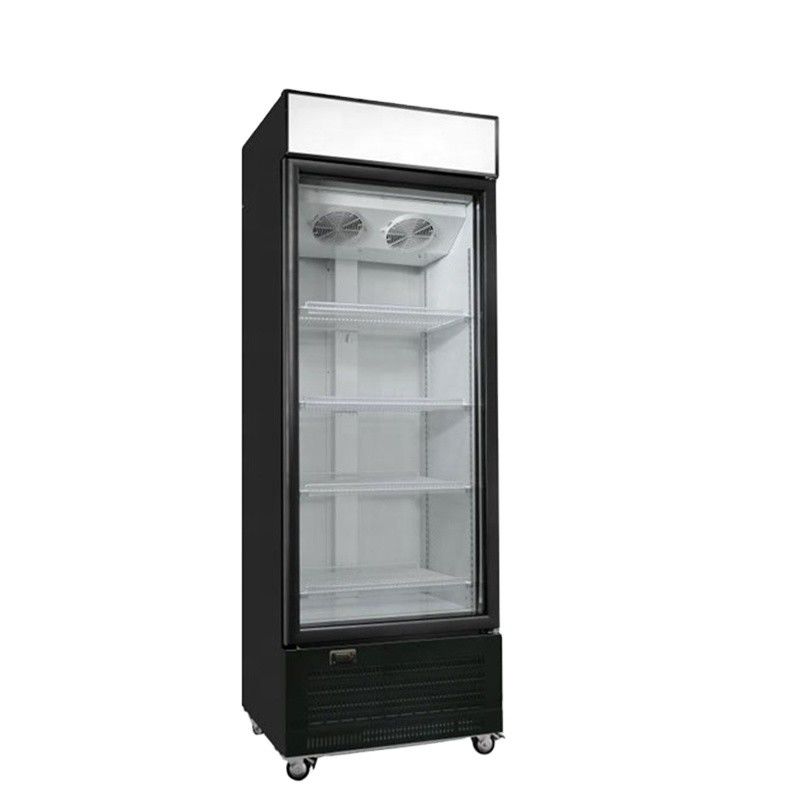Single Door Store Refrigerator 220V Soda Drink Chiller Water Bottle Cooler LED Light Single-Temperature Cooling for Display