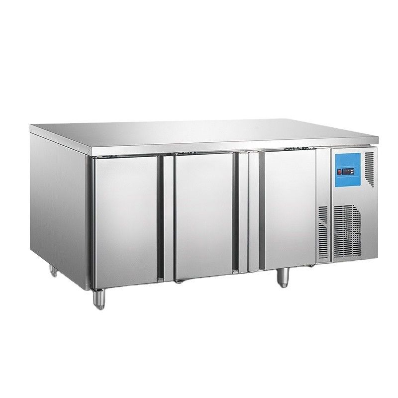 3 Stainless Steel Doors Under Abinet Beverage Refrigerator Worktop Fridge and Freezer