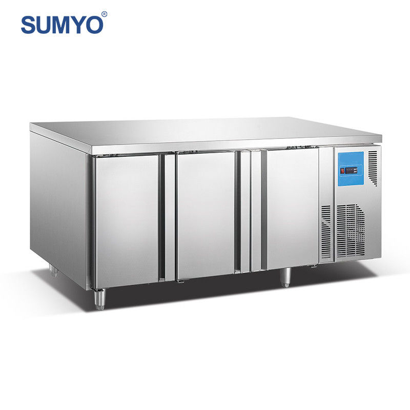 3 Stainless Steel Doors Under Abinet Beverage Refrigerator Worktop Fridge and Freezer