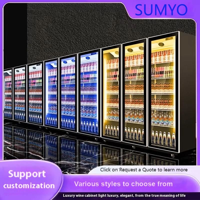 560L Commercial Single Luxury Glass Door Beverage Display Cabinet Chiller Unit Supermarket Refrigeration Chiller Unit Air Cooler Cooling
